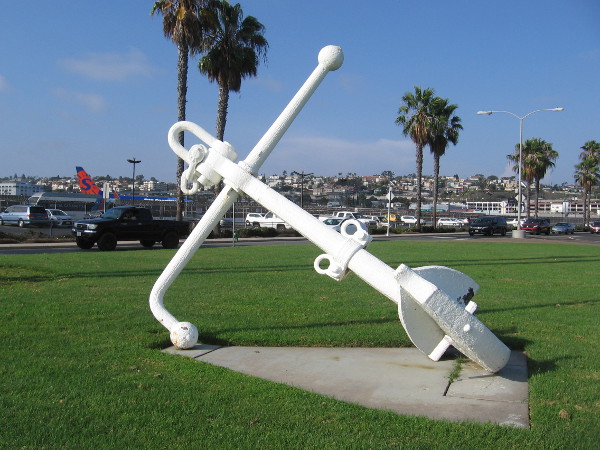 A closer photo of the historical anchor.