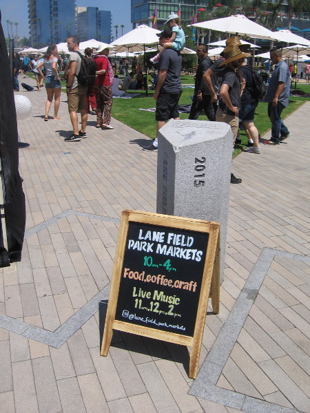 Lane Field Park Markets debuted in downtown San Diego near the waterfront today.