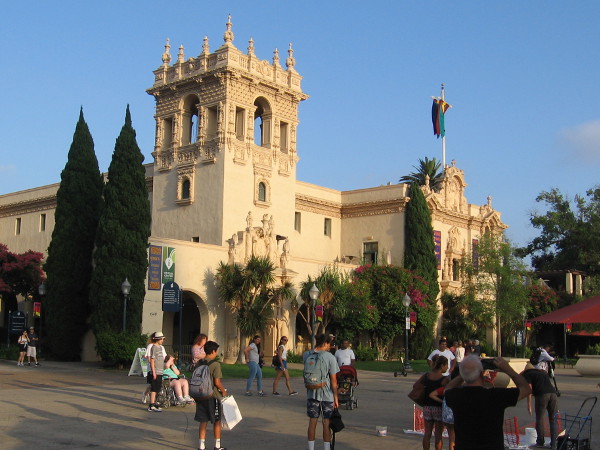 As late light illuminated the buildings of Balboa Park, I walked about to take photos. Here's the House of Hospitality from the Plaza de Panama.