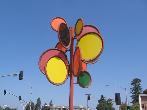 ChromaSol (sunset), an impressionistic interpretation of the sun's colors and intensities. Public art in Chula Vista by artist D. Alan Gjerston, 2006.