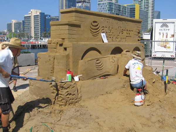 Getting ready for Labor Day weekend and the 2018 U. S. Sand Sculpting Challenge on Broadway Pier!