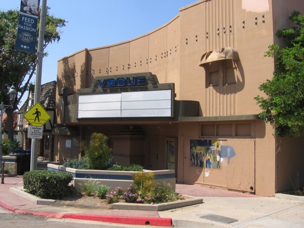 The Vogue Theater, an historic 1945 Chula Vista movie theater designed by architect Frank Hope Jr., awaits renovation.