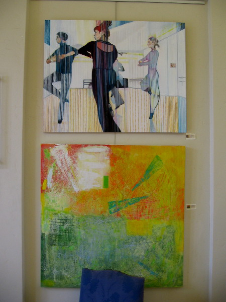 Paintings inside the Dick Laub NTC Command Center lobby by local artists with studios at Liberty Station.