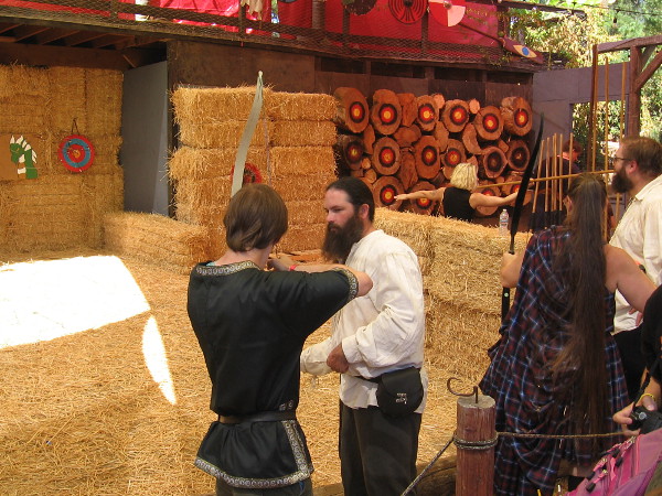 At the Weapons Range, visitors to the Viking Festival can try their hand at archery, spear and axe throwing.