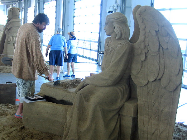 He Left From Here, an angelic sand sculpture by World Master Dmitry Klimenko from St. Petersburg, Russia.