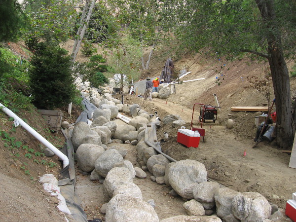 Progress is being made on the Japanese Friendship Garden's new river, where an historic Great Buddha statue will soon be unveiled.