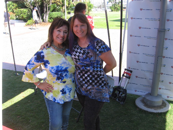 These nice ladies welcoming visitors to the San Diego Kidpreneur Expo event at Waterfront Park smiled for a photo!