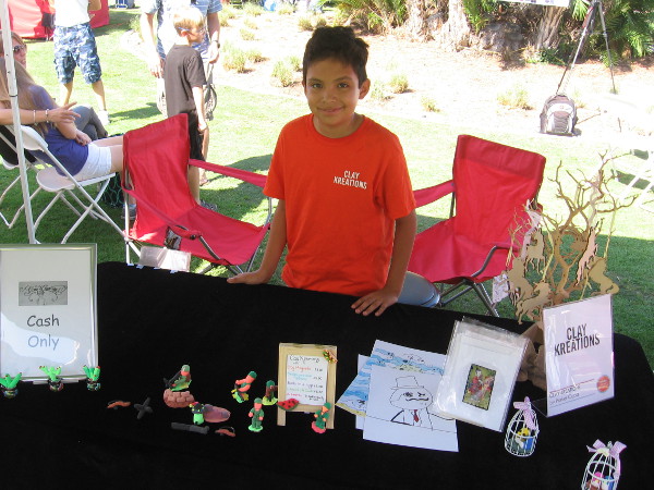 This young entrepreneur created all sorts of very cool Clay Kreations, including magnets and awesome artwork.