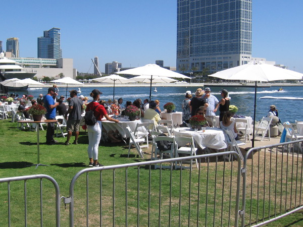 Some people were enjoying a VIP section.