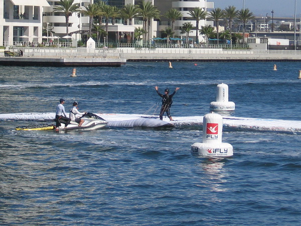 A perfect landing! This guy received a high score and with his performance became a contender for world champion.