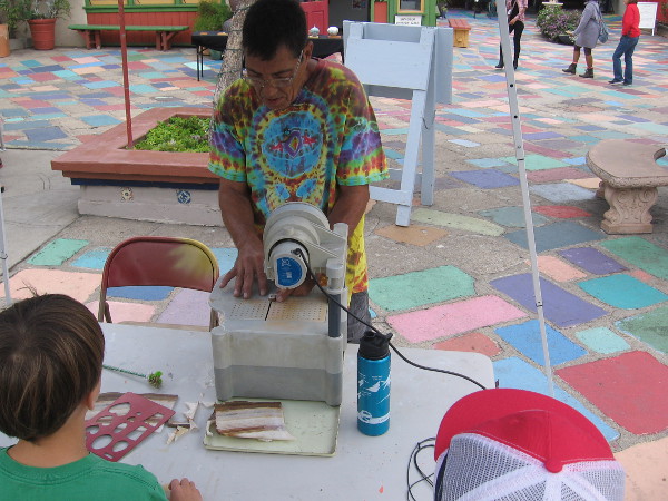 This guy on the Spanish Village patio was creating small works of art from onyx.