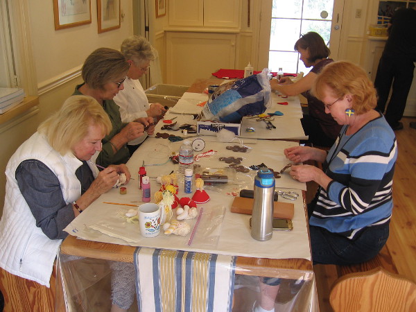 Ladies were making crafts inside the House of Sweden at the International Cottages. Perhaps they should have been a part of Maker Faire San Diego!