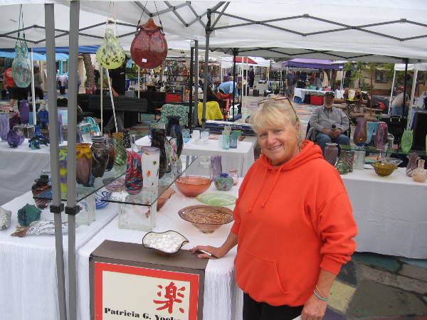 The first five photos you see here show glasswork created by Patricia G. Yockey, who also happens to be very nice.