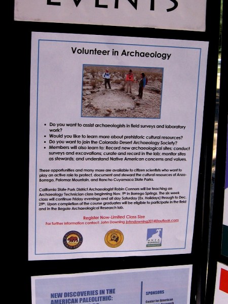 Members of the Colorado Desert Archaeology Society can volunteer and become citizen scientists at Anza Borrego, Palomar Mountain and Rancho Cuyamaca State Parks!