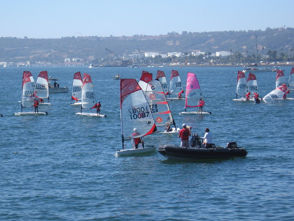 As I arrived, the O'pen BIC racing Un-Regatta was underway.
