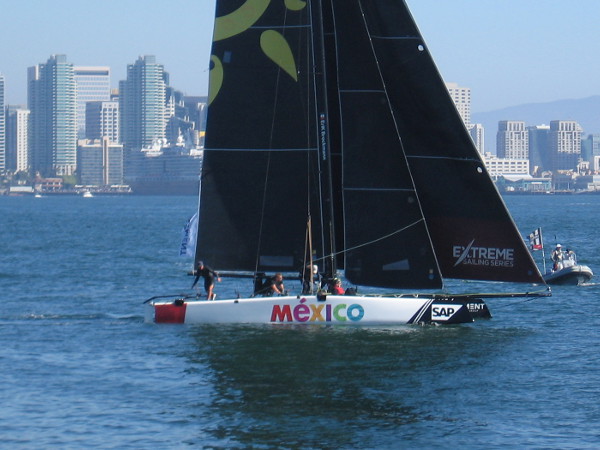 Team Mexico works hard to reach the finish line before the other competitors.