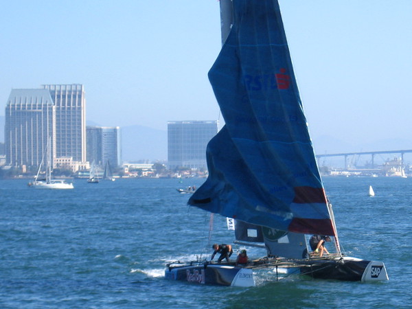 Red Bull Sailing Team is turning on San Diego Bay.