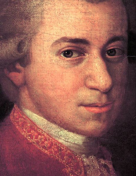 Mozart c. 1780, detail from portrait by Johann Nepomuk della Croce. Photo courtesy Wikimedia Commons.