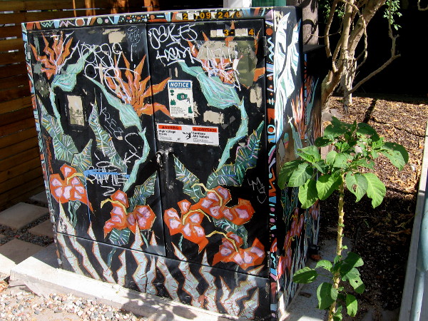 Electrical box street art near the Diversionary Theatre.