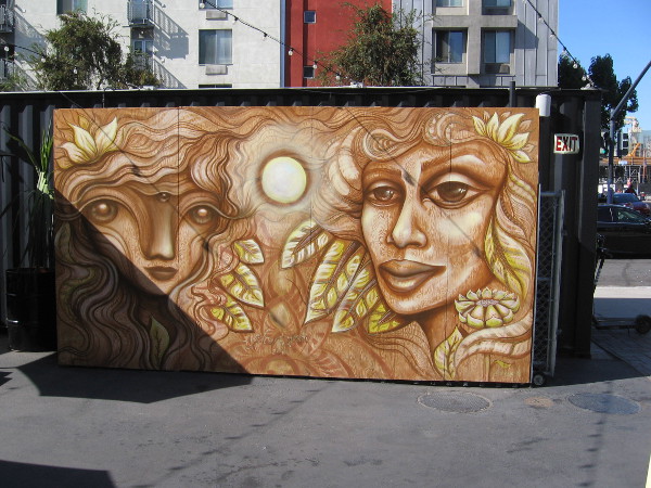 A beautiful mural by local artist Gloria Muriel just inside the entrance to Quartyard in East Village.