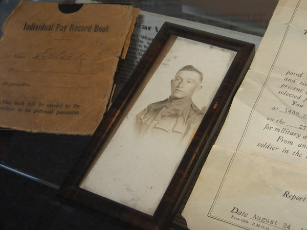 Historical image of a young man who left home and went off to war in the early 20th century.