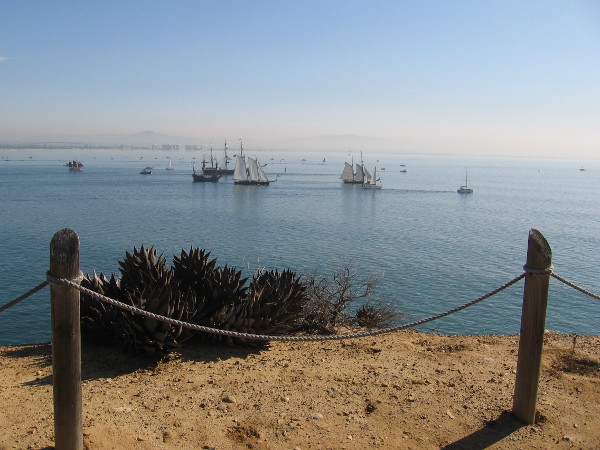 A view of the beautiful tall ships from Cabrillo National Monument's Bayside Trail.