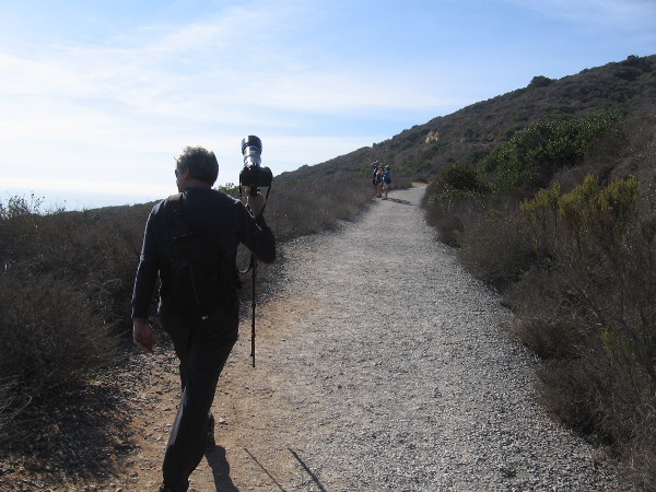 I and a few other photographers head back up the Bayside Trail to get more photos as the ships head out to sea.
