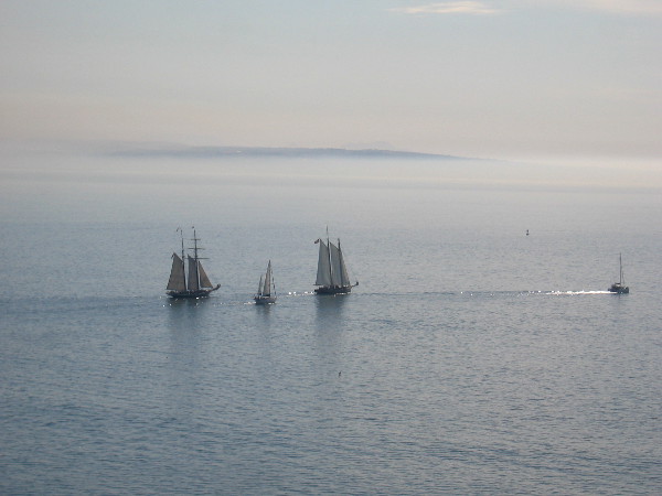 Californian and America on the distant water. Mexico lies on the horizon.