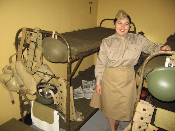 A friendly docent shows me the bunkroom, where those who manned the bunker took turns sleeping.