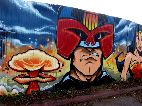 Judge Dredd street art by Fizix.