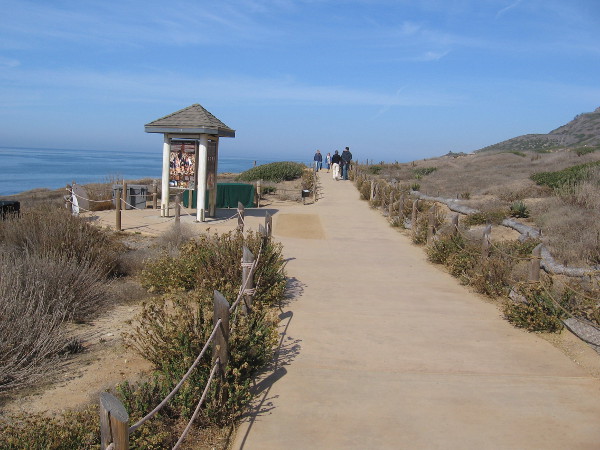 Starting down the path from a parking lot to the Point Loma Tide Pools at Cabrillo National Monument.