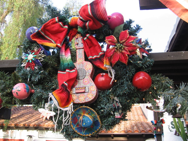 Many creative holiday wreaths have appeared throughout Old Town San Diego State Historic Park.
