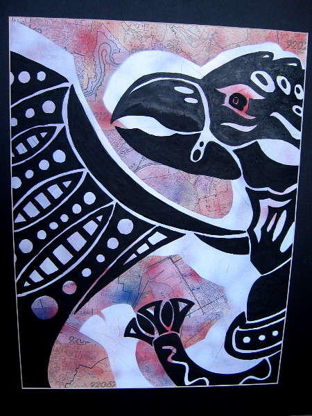 Untitled, Ashton McDowell, acrylic paint and spray paint. West Hills High School.