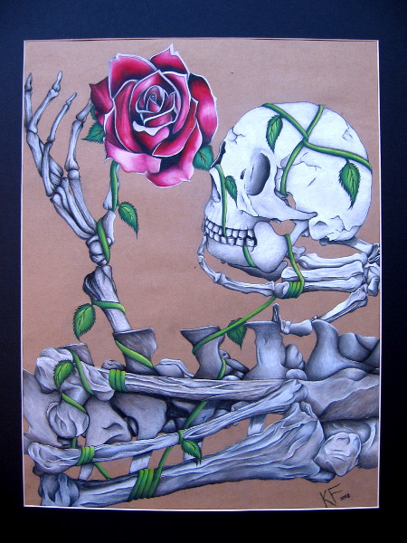 Untitled, Kirsten Fraga, charcoal and colored pencil. West Hills High School.