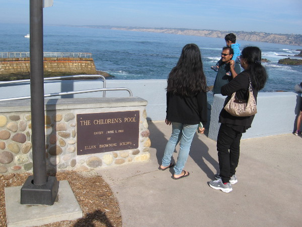 The Children's Pool breakwater was built in 1931. It was a gift to La Jolla by journalist and philanthropist Ellen Browning Scripps.