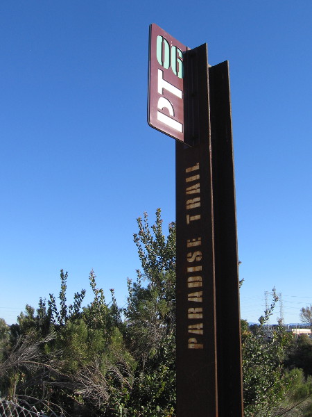 Here's another marker for the Paradise Trail, which I spotted as I headed down Marina Way.