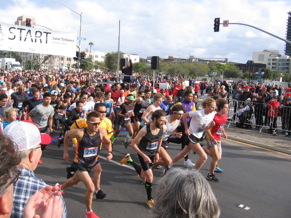 The Solar Turbines 5K run begins down Harbor Drive shortly before the parade.