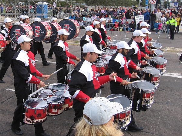 SDSU, a local university with a great sports history, marches with pride through downtown San Diego.