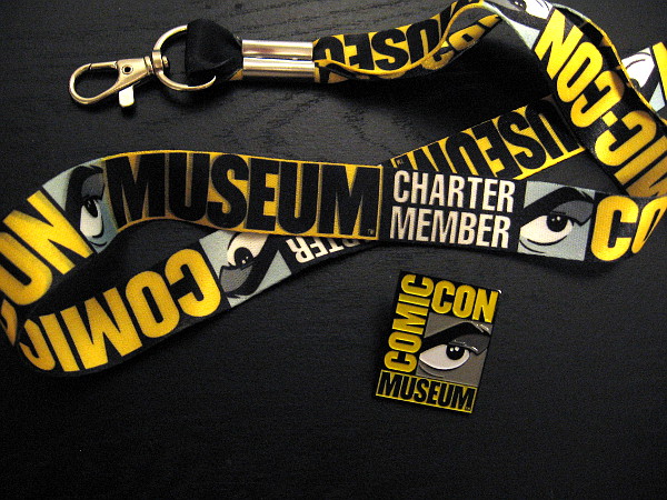 Woohoo! Look what arrived in the mail! A Comic-Con Museum Charter Member lanyard and pin!