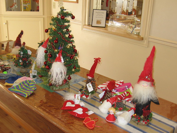 These fun Christmas crafts were on display in the House of Sweden's cottage.