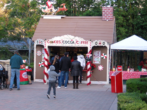 Jumping for treats at the Gingerbread House.