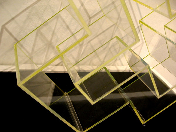 A mazelike X by artist Bob Matheny. His works of Almost Anonymous, mind-teasing art can now be absorbed at the San Diego History Museum.