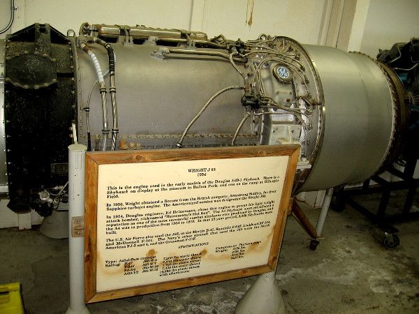Wright J65 turbojet engine, 1954. This engine powered many military aircraft in the mid 20th century, including the very successful A-4 Skyhawk.
