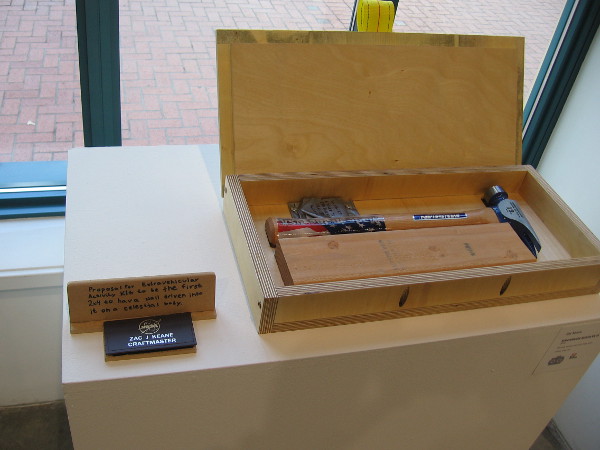 Extravehicular Activity Kit #5, 2018, Zac Keane. Birch ply, hickory, steel, duct tape, nylon.