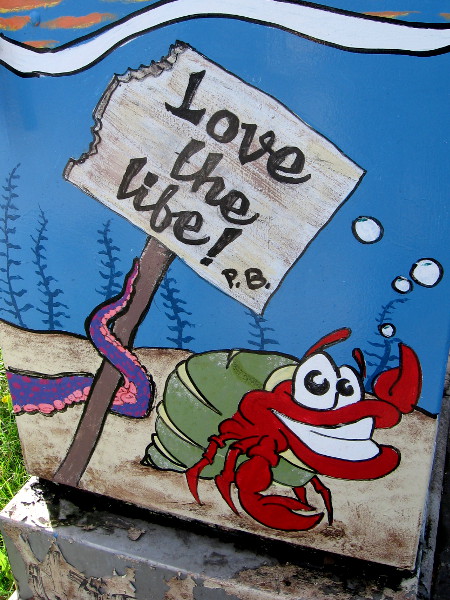 A grinning crab. Love the life! P.B.