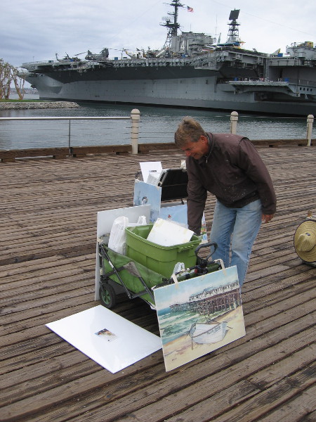 Paul my painter friend was beginning to have a bit of trouble with the increasing wind!