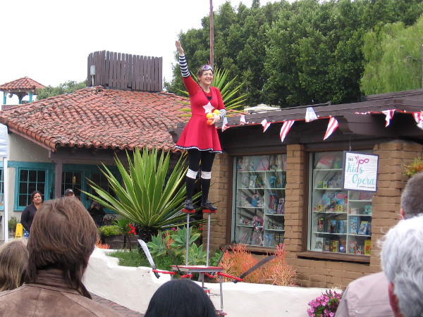 Cate Flaherty is a professional circus acrobat. Her juggling and balancing performance was great!