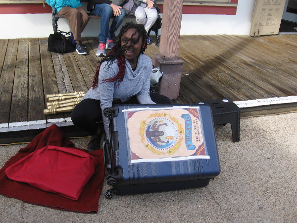 While walking around I spotted Martika Daniels setting up for her act with a big smile.