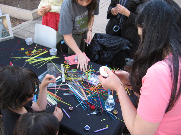 Korean artist Kim, Eun Jin shows youth how to make jewel-like teapots from colorful strips of paper!