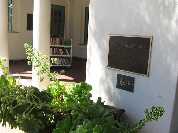 Approaching the entrance to the Athenaeum.
